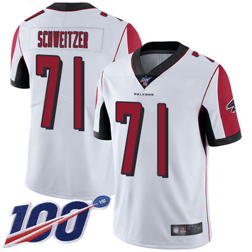 Atlanta Falcons Limited White Men Wes Schweitzer Road Jersey NFL Football #71 100th Season Vapor Untouchable->youth nfl jersey->Youth Jersey